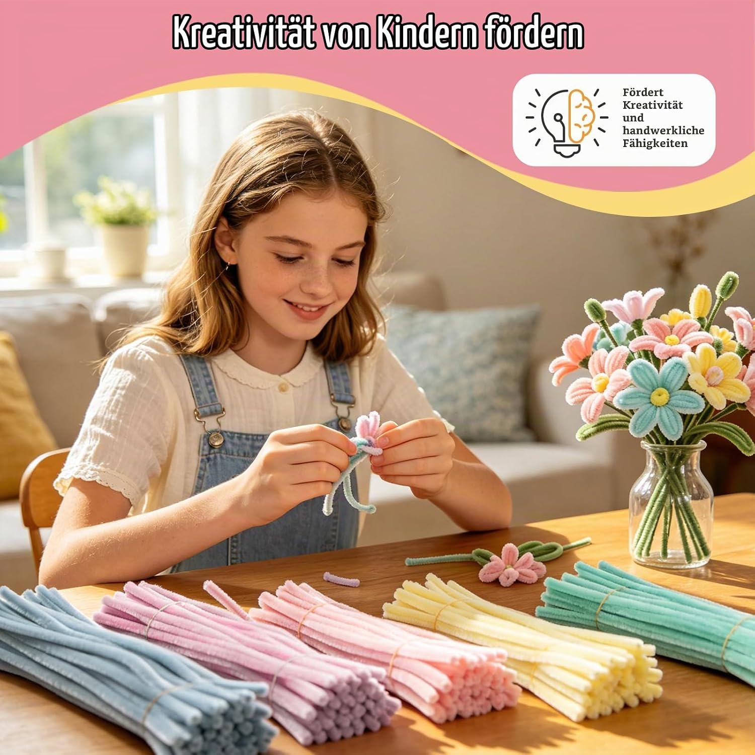 Pipe Cleaners 500 Pieces, 5 Colours 30 cm, Pipe Cleaners for Crafts for DIY – Bild 4
