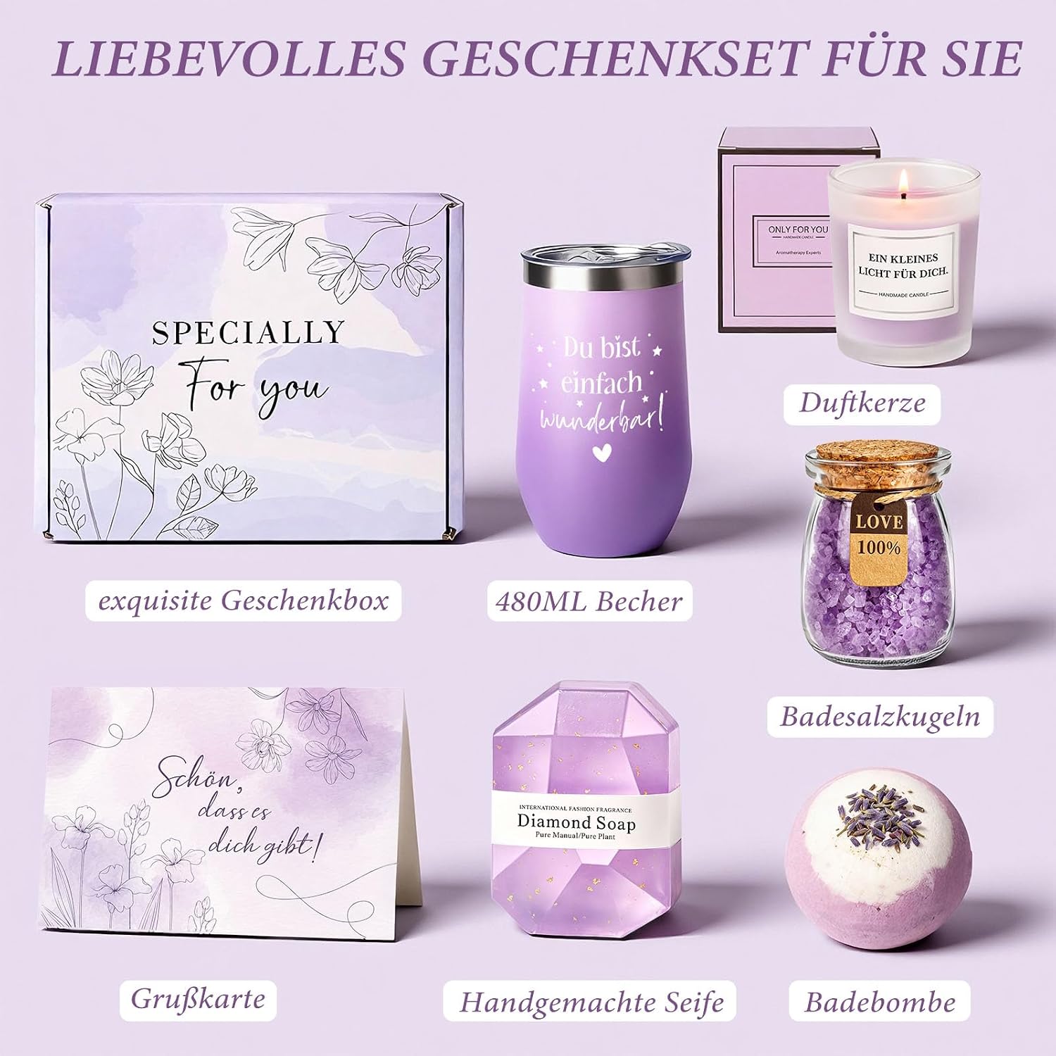 TUZELIYA Gifts for Women, Gift Idea for Women, Inspirational Gift, Girlfriend, Birthday, Valentine's Day, Mother's Day, Christmas Day, Gift for Mum, Sister, Best Friend (Purple) – Bild 2