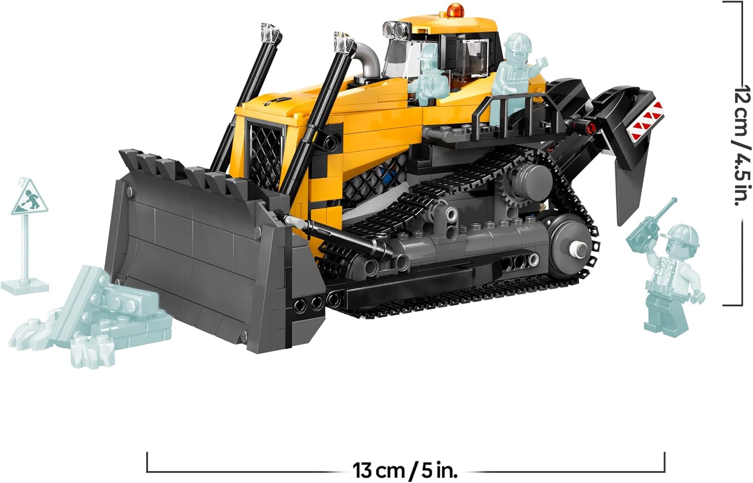 LEGO City Yellow Bulldozer Set - Toy Construction Site, Construction and Play Set - Realistic Construction Machine with Driver and 2 Construction Workers - Gift Idea for Children from 8 Years - 60466 – Bild 8