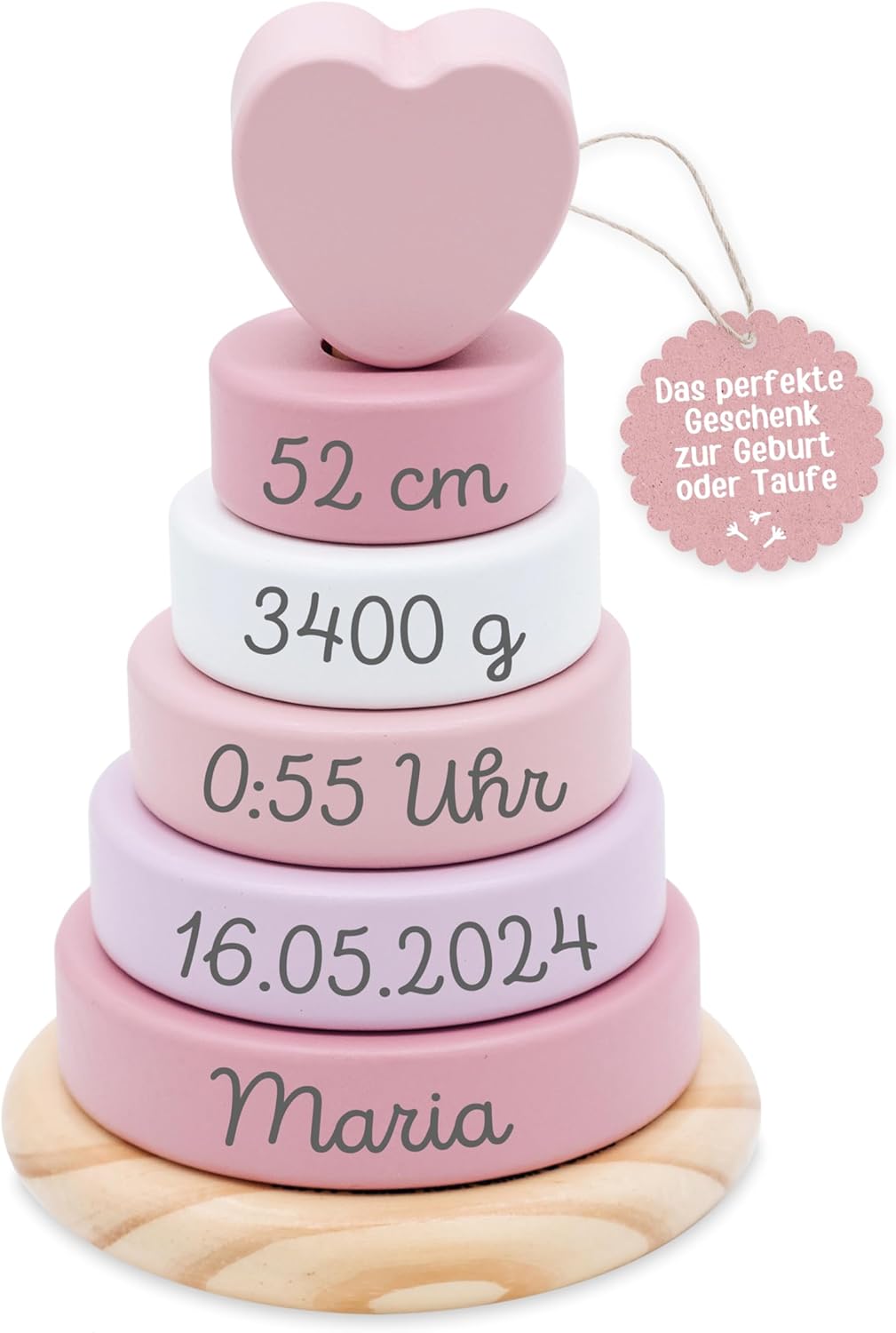 wunderwunsch smallfoot Wooden Stacking Tower from 1 Year Pyramid