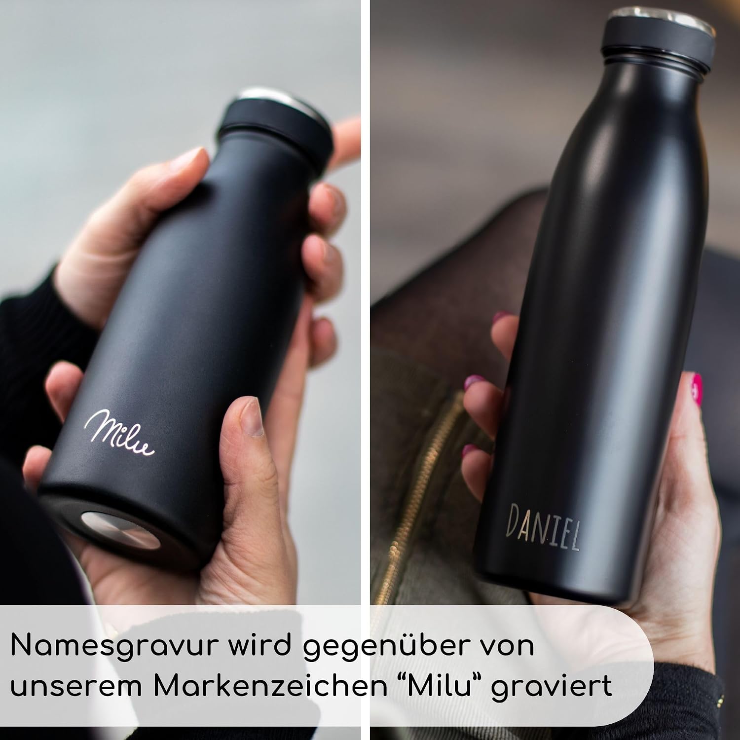 Milu® Drinking Bottle with Personalised Engraving, Gift Idea for Easter, Father’s Day, Mother’s Day, Christmas, School Enrolment, Love Gift, Birthday, Women/Men, Mum/Dad, Children, 1000 ml plus – Bild 4