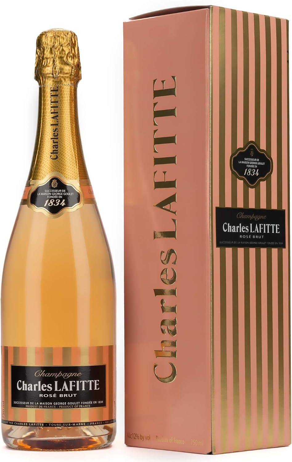 Champagne Charles Lafitte 1834 Brut Rosé with Gift Box (1 x 0.75 L)