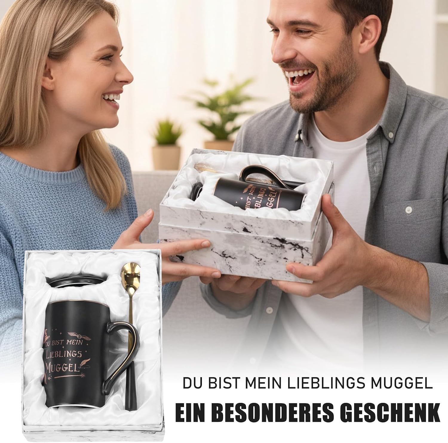 Funny Gift Mug with Saying, Coffee Cup Gift, Christmas Gifts, Ceramic Mug, Soup Spoon with Gift Box – Bild 7