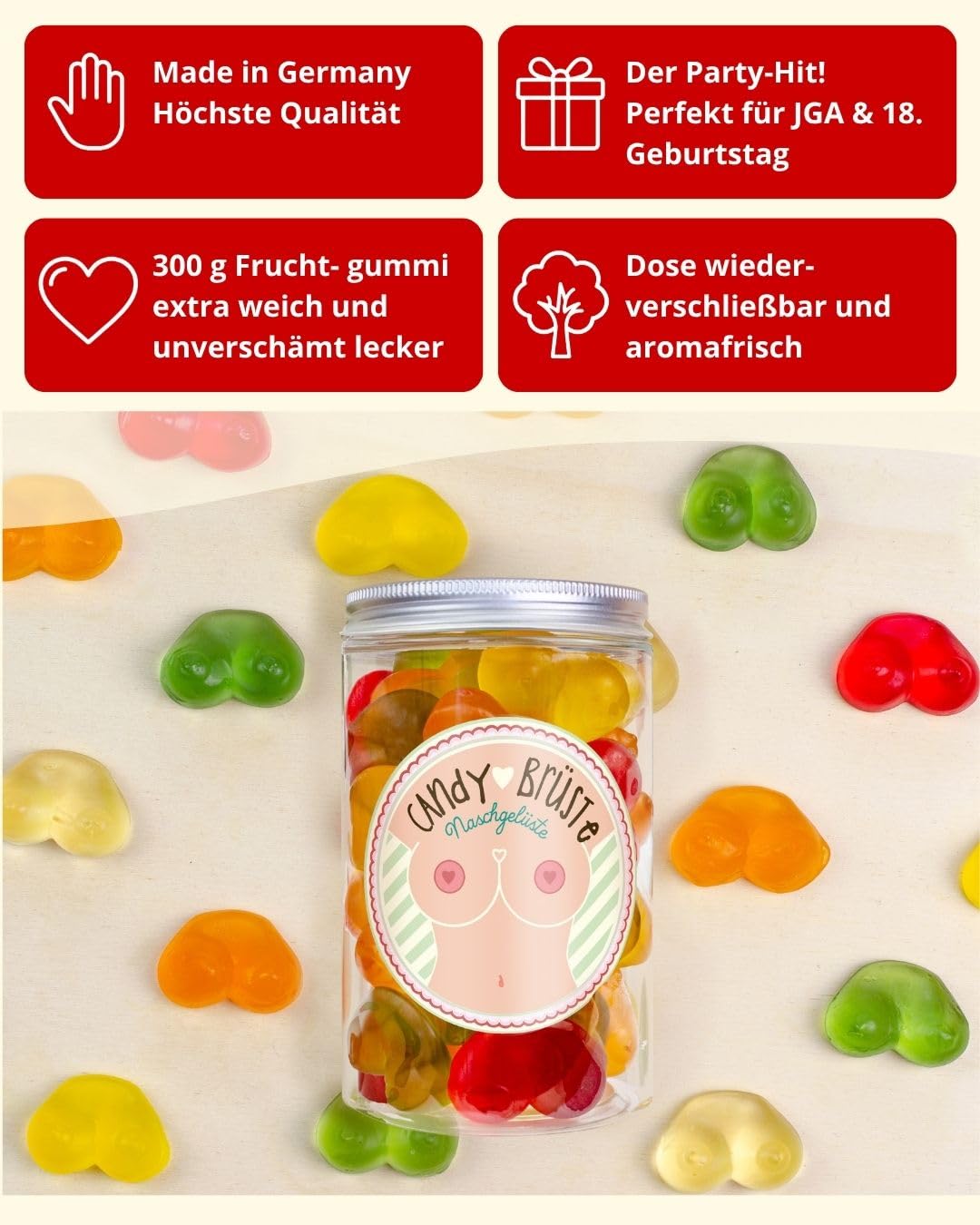 The Sugar Baker Candy Breasts Gummy Bears 300 g – Bild 3