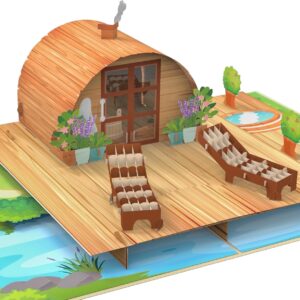 MOKIO Pop Up Card - Sauna - 3D Greeting Card