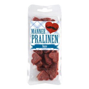 Herz & Heim Salami Hearts - Gifts for Men - Men's Chocolates with Name Print - Father's Day Gift - Funny Personalised Gifts - Salami Smoked from Bavaria