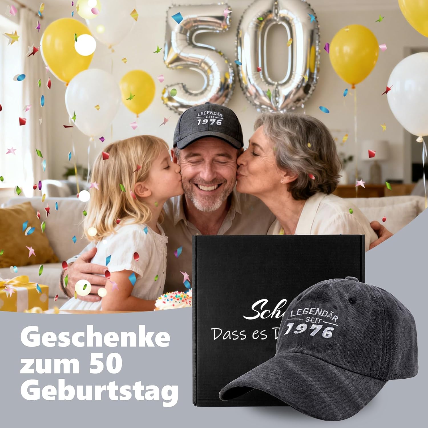 Belillpipi Gifts for 80 70 60 50 40 30th Birthday Man, Gift for Grandpa Dad, Retirement Gift, Baseball Cap Men's Gift Ideas for Men, Christmas Gift, Father's Day Gift, Fishing Gift – Bild 3