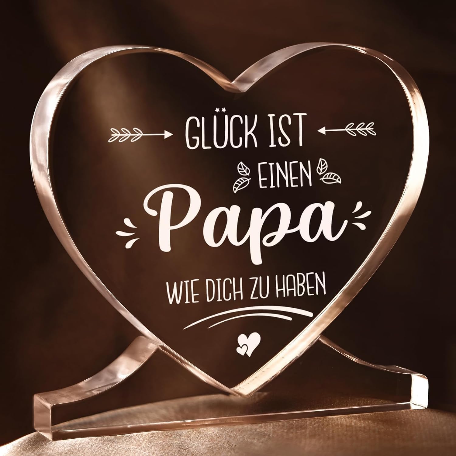 Dad Gift - Heart Shaped Acrylic, Dad Birthday Gift