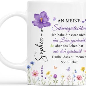 Personalised Mug - Thank You An Meine Schwiegerdaughter - Mother Daughter Gift, Gift for Daughter, Cups with Sayings, Coffee Mug with Saying (Model #1)