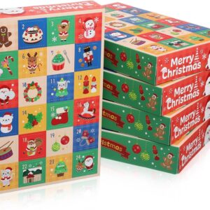 Cabilock Pack of 5 Advent Calendar Gift Boxes Empty Paper Boxes for Christmas to Fill with Sweets and Small Surprises Pretty for Parties and Celebrations