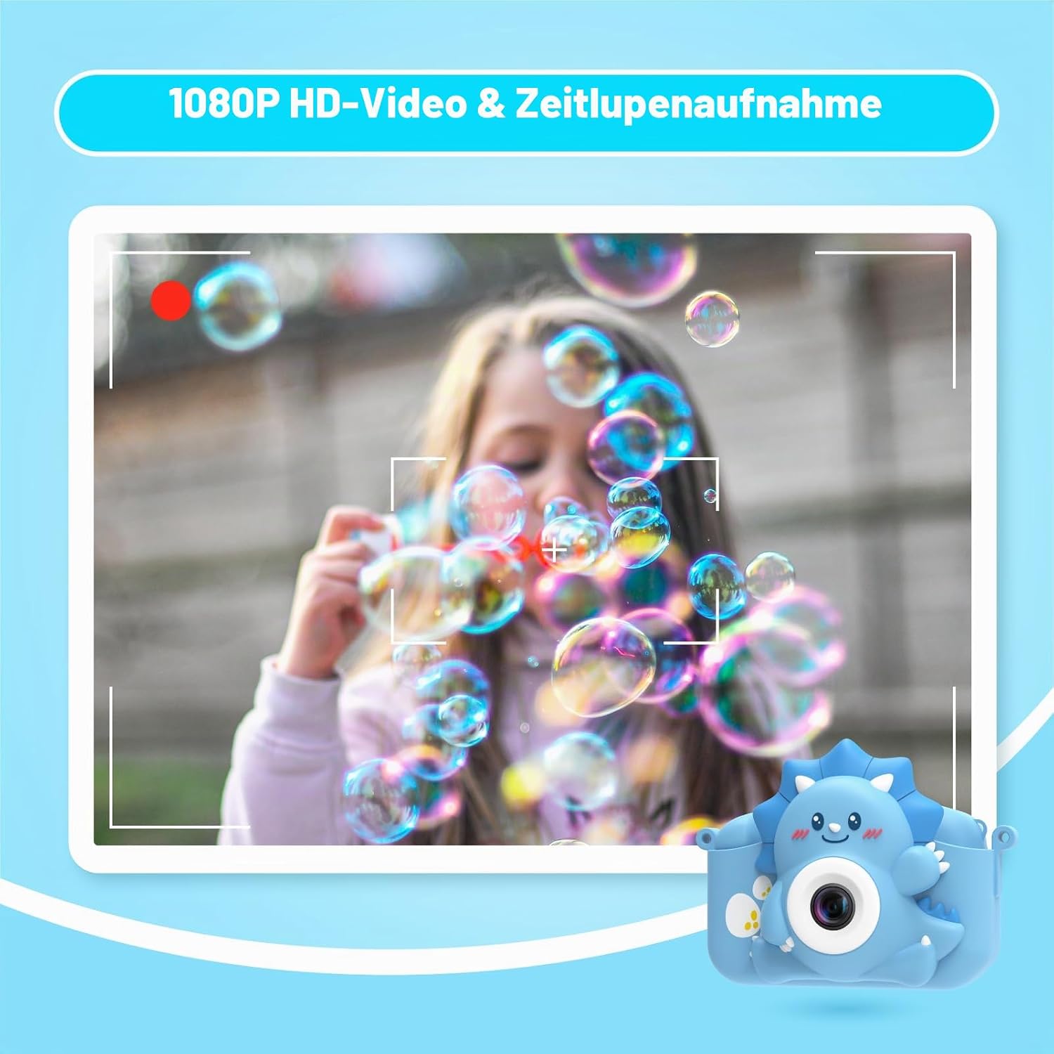 Children's Camera, HiMont Digital Camera Children with 32GB TF Card & 2.0 Inch Screen, 1080P Children's Camera & Selfie Video Camera, Gifts for Birthday Christmas, Toy for 3-12 Girls Boys (Blue) – Bild 2