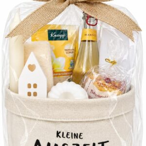 Wellness Gift | Gift Set Women with Relaxation Bath Foam | Small Time Out in Canvas Cotton Basket Gift Girlfriend | Relaxation | Gifts Girlfriend | Birthday Gift Women