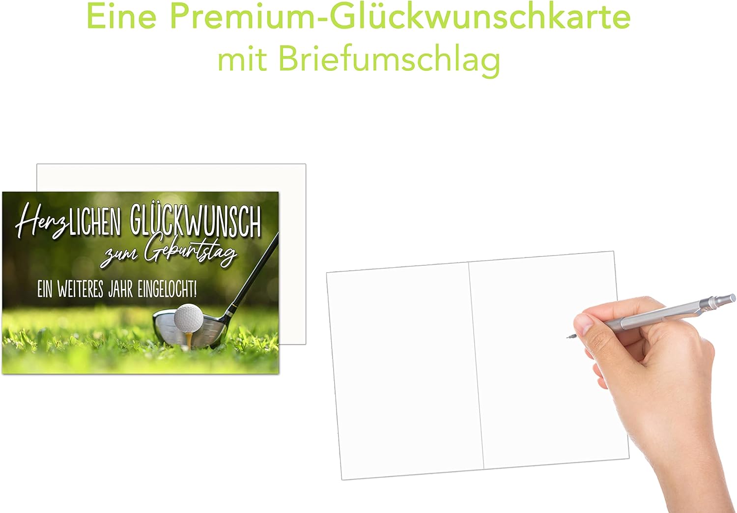 Edition Seidel Premium Birthday Card with Envelope. Greeting Card with Saying Birthday Billet Happy Birthday Greeting Card Man Woman Golf (G3429 SW023) – Bild 2