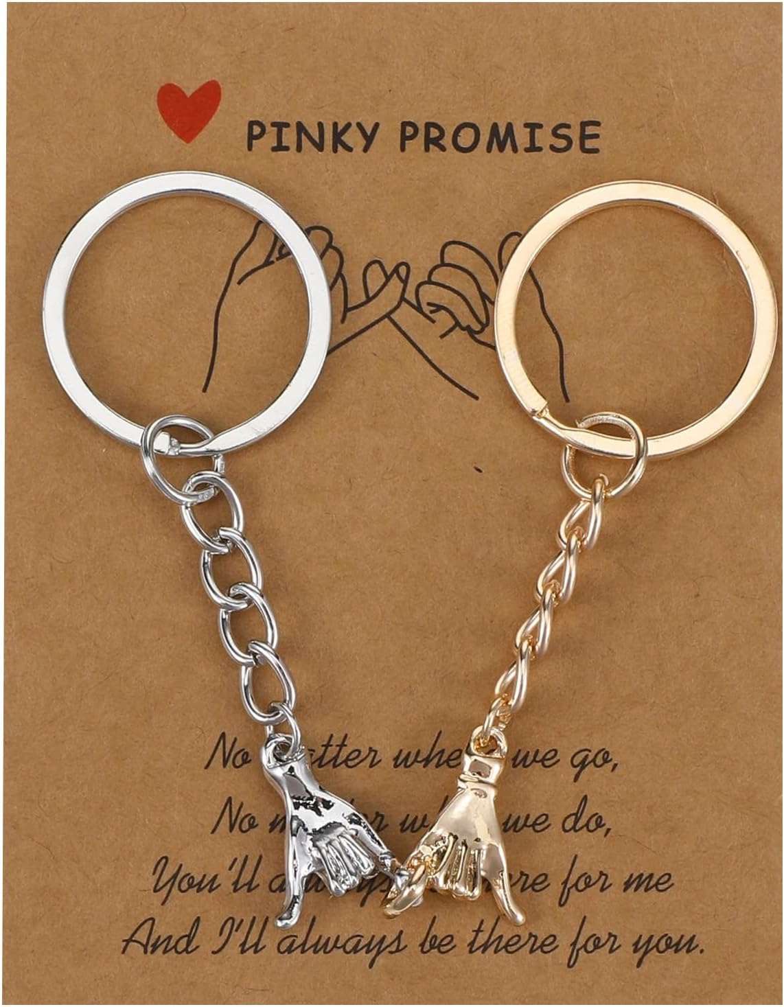 Pack of 2 Promise Keyrings, Partner Keychain, Couples, Couples Gifts for Both Him Her Best Friend, Pinky Promise Keychain, Gifts Couple for Women, Birthday Gift