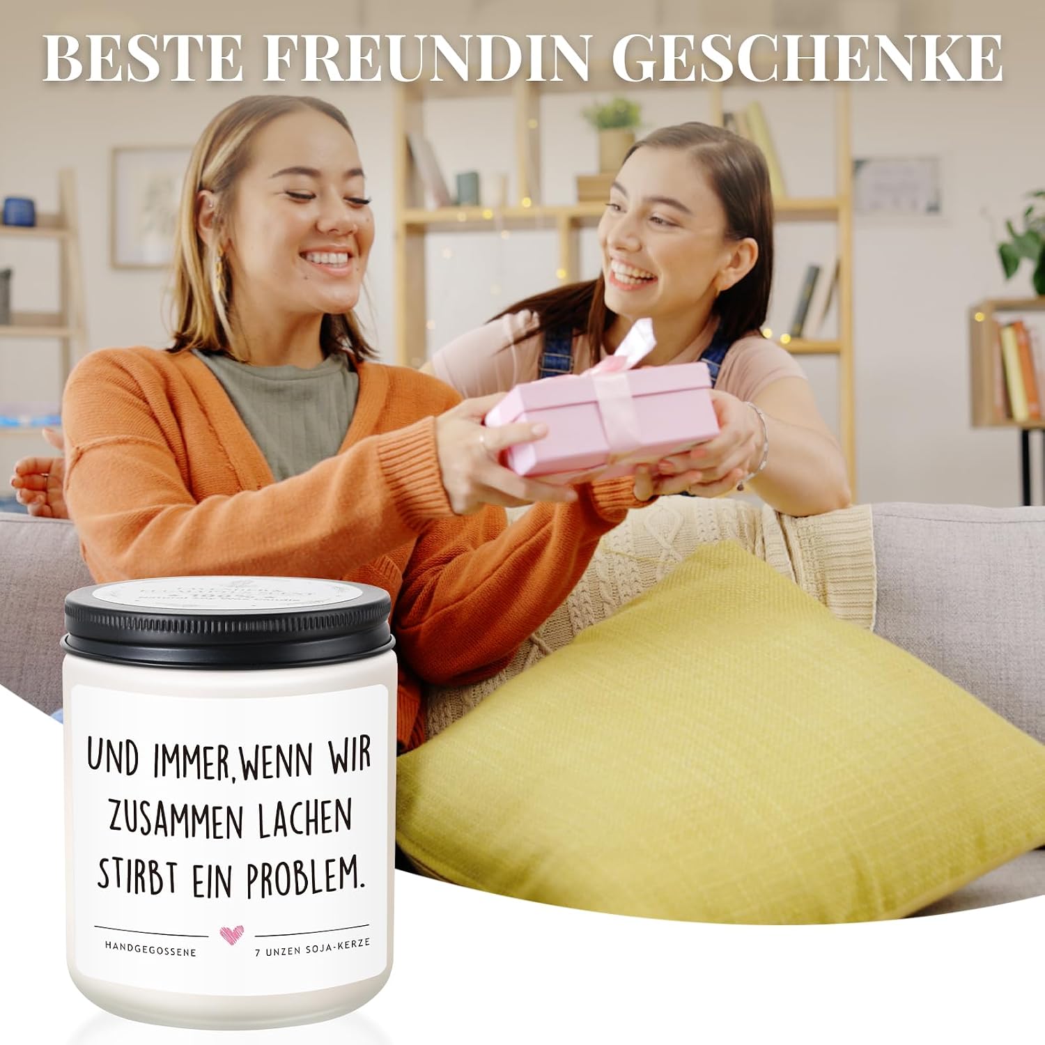 Gift for Girlfriend, Gift for Best Friend - Scented Candle with Saying – Bild 2
