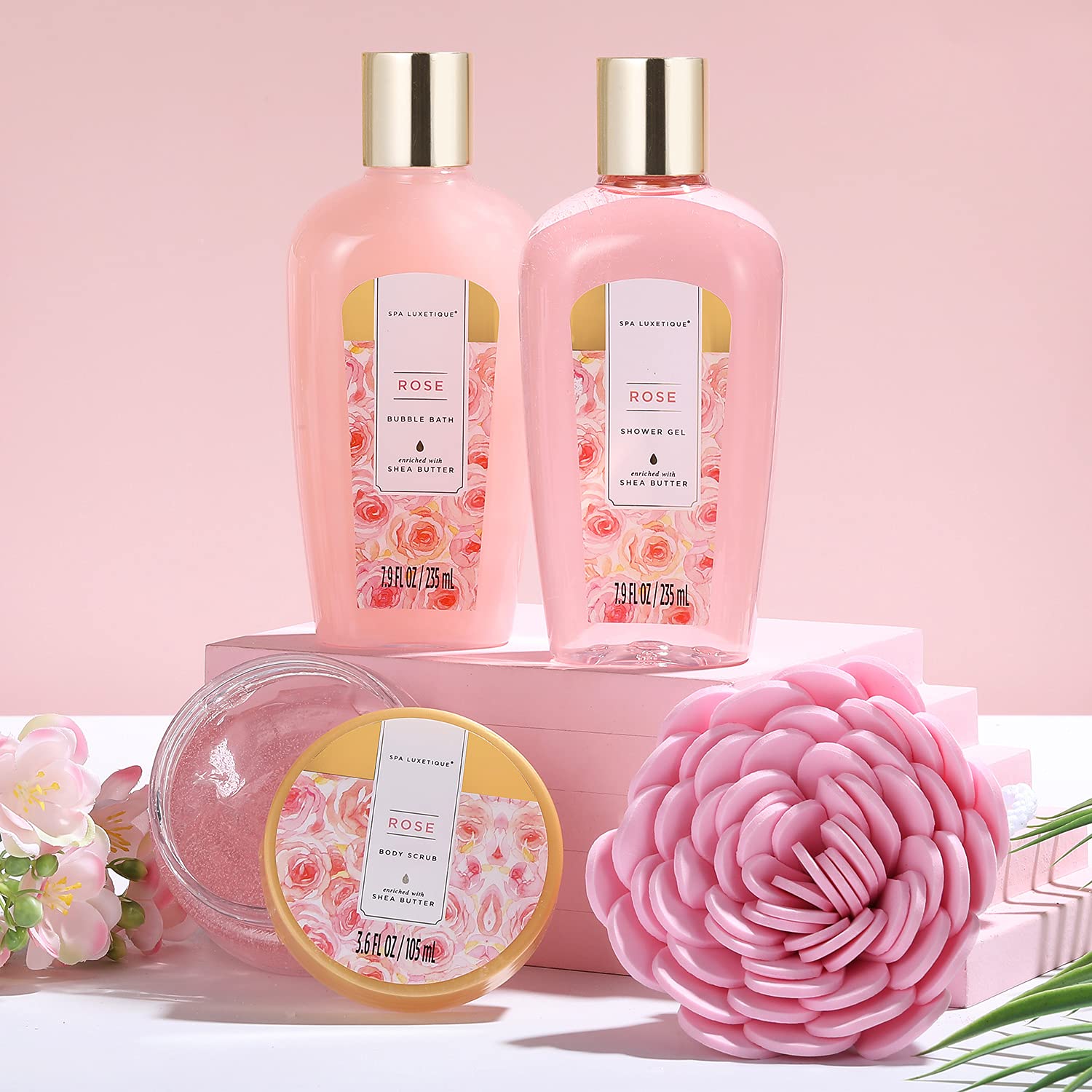 Gift Basket for Women, Spa Luxury, 12-Piece Rose Fragrance Bath Gift Set, Valentine's Day Gifts for Women, Birthday Gift, Wellness Set for Women, Gift Box, Mother's Day Gift, Christmas – Bild 3