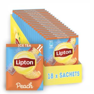 Lipton Iced Tea Powder Set, „Peach“, for 18 L Instant Ice Tea, Drink Powder for Mixing, 18 x Sachets, Make Iced Tea Yourself