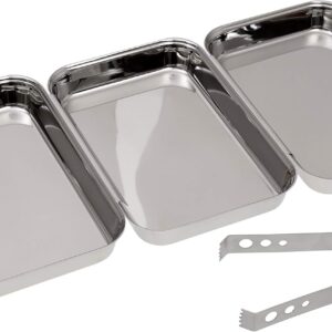 GRÄWE Breading Set 4 Pieces 3 Stainless Steel Bowls Including Tongs Breading Station for Schnitzel Fish Vegetables Stackable