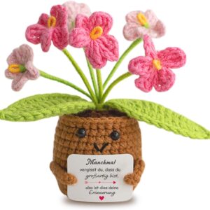 Gifts for Women, Handmade Crochet Flower with Card, Gift & Encouragement Gifts for Mother, Birthday Gift for Couples, Personalised Gifts