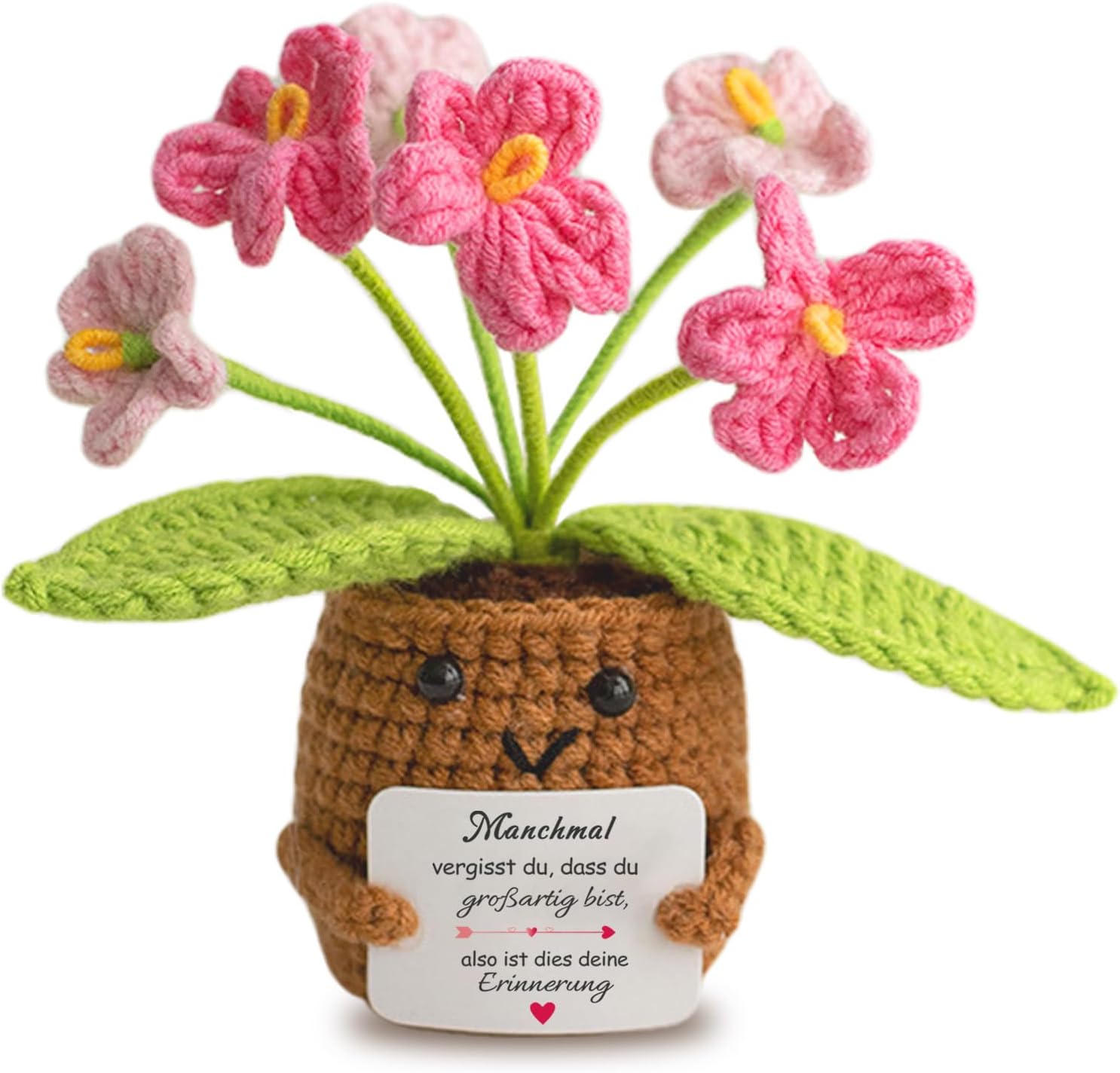 Gifts for Women, Handmade Crochet Flower with Card, Gift & Encouragement Gifts for Mother, Birthday Gift for Couples, Personalised Gifts