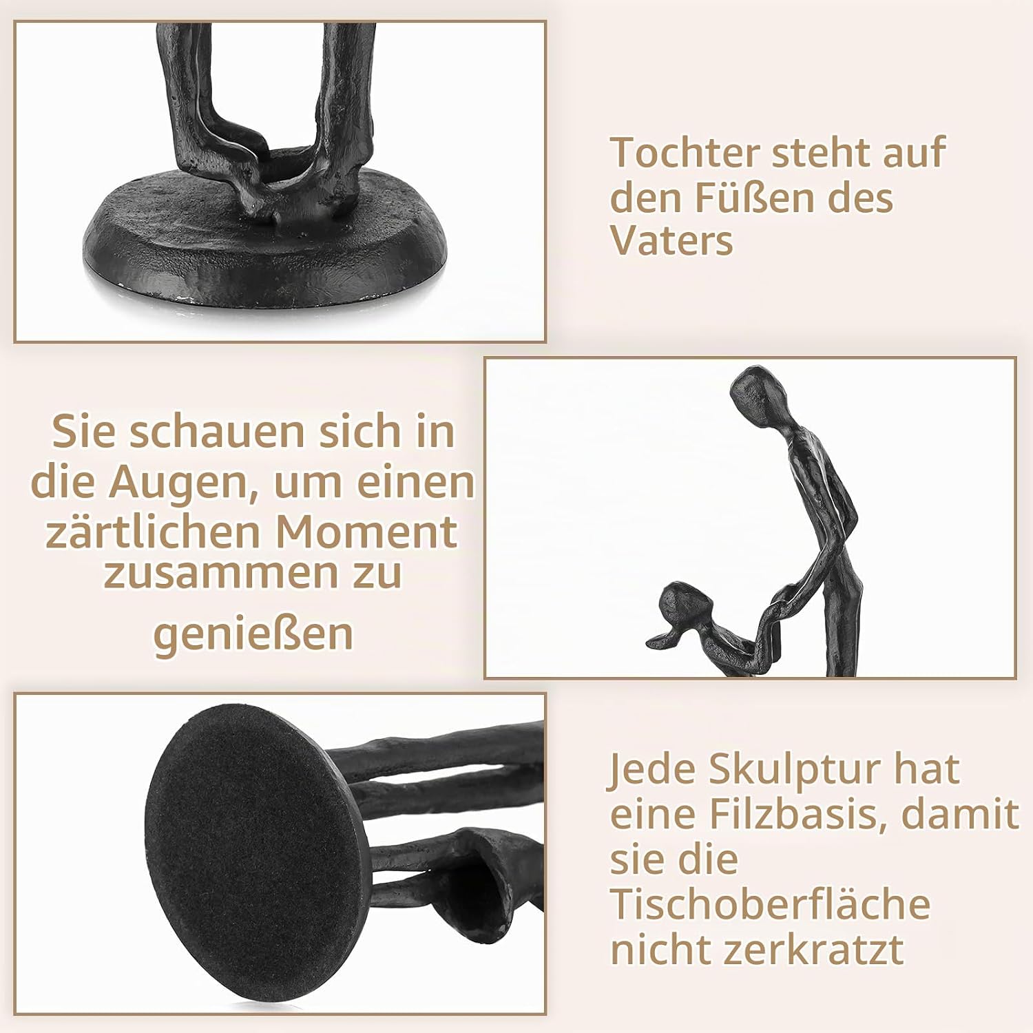 Sziqiqi Gift Dad Birthday from Daughter: Iron Father Daughter Figurine – Bild 4