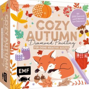 Cozy Autumn Diamond Painting – DIY-Set für deine kreative Auszeit: Mit 8 Motiven zum Dekorieren und Verschenken, 2500 Diamanten in 7 Farben und Applikationsstift