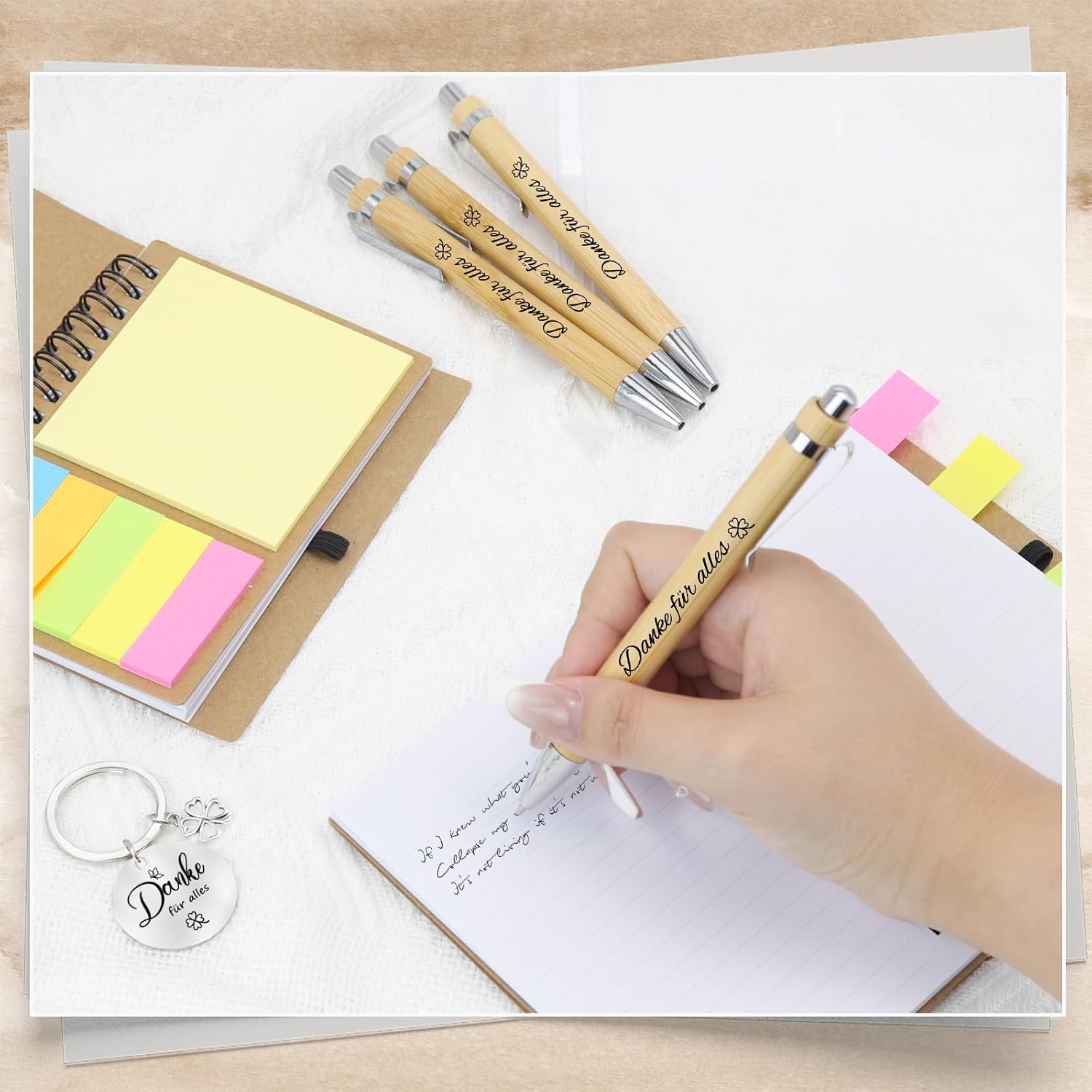 Thank You Gifts Small, Notebook Small with Ballpoint Pen and Key Ring, Thank You for Everything, Farewell Gift Colleagues, Thank You Gift Colleague Educator Teacher Friends – Bild 5