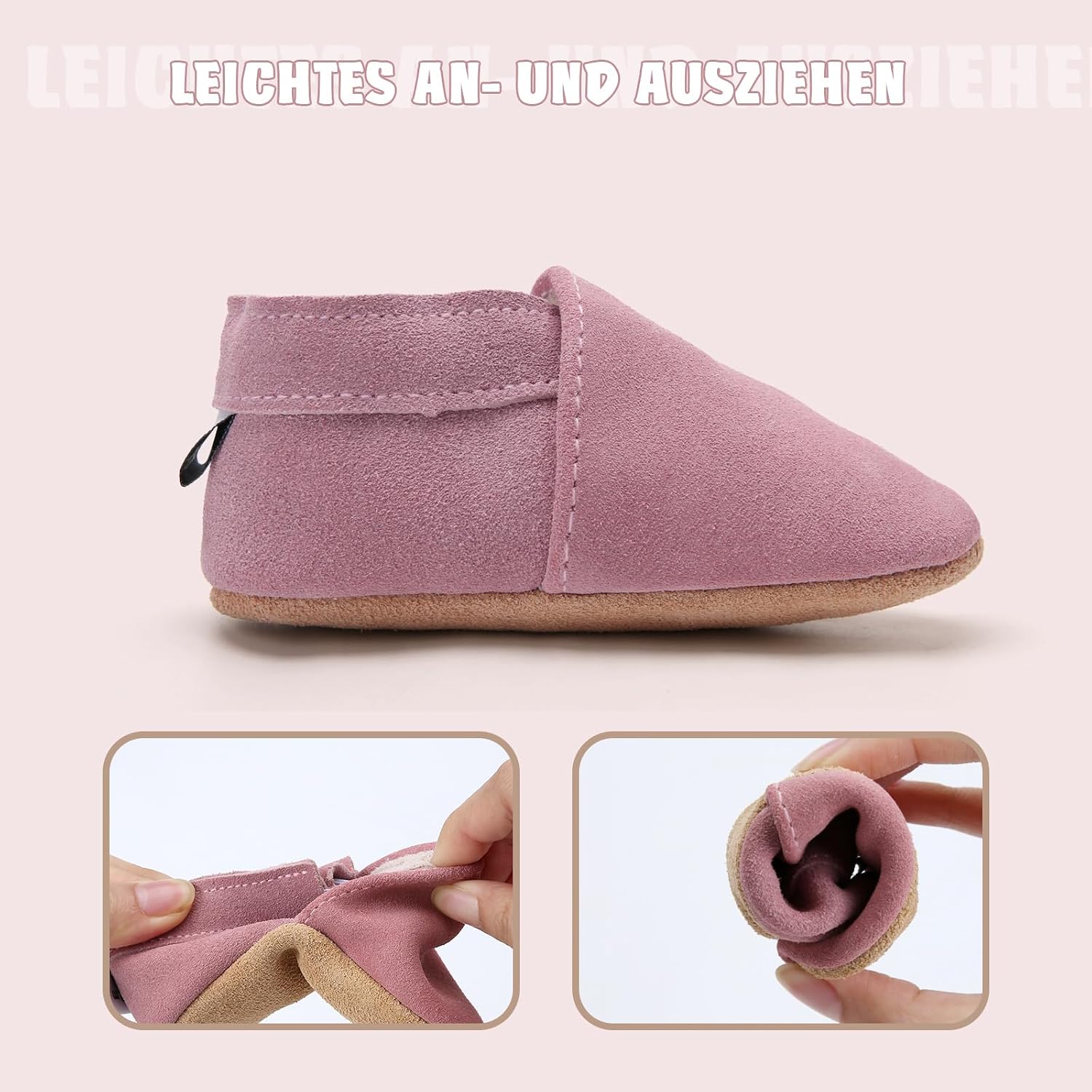IceUnicorn Baby’s First Walking Shoes, for Babies (Girls and Boys), Leather Slippers, Soft, Suede Soles, Leather Shoes – Bild 4