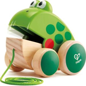 Hape E0361 Children’s Fridolin Pull-Along Frog, Multicoloured Toy