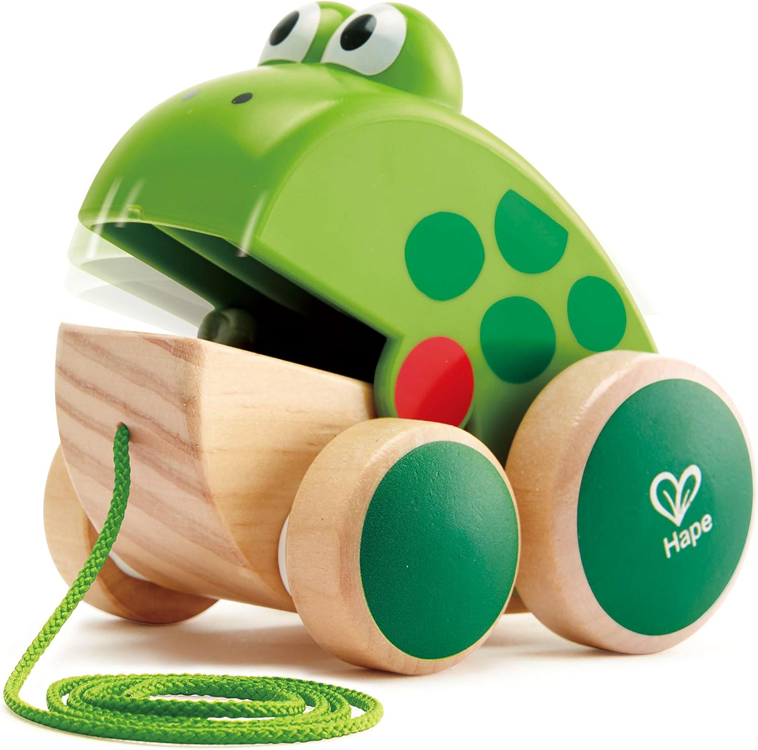 Hape E0361 Children’s Fridolin Pull-Along Frog, Multicoloured Toy
