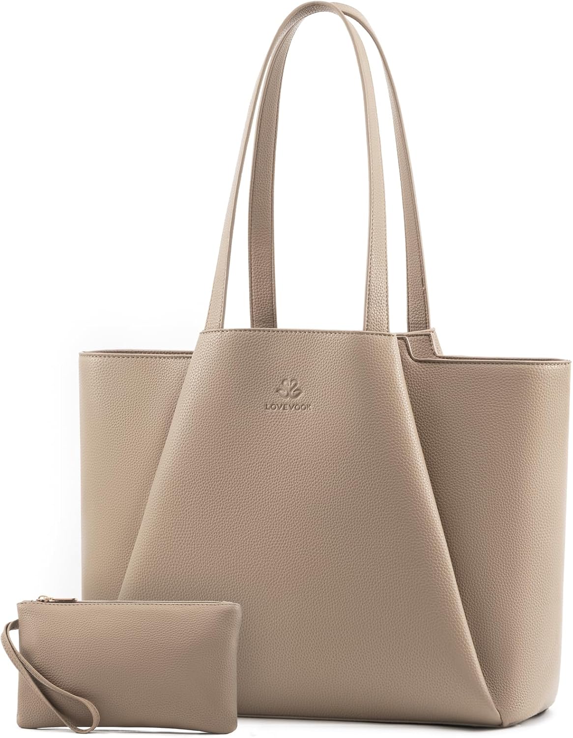 LOVEVOOK Laptop Handbag Large Tote Bag Women, khaki, Formal