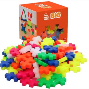 Plus-Plus 9603411 Creative Building Blocks, Big Neon Set, Ingenious Construction Toy, 100 Pieces