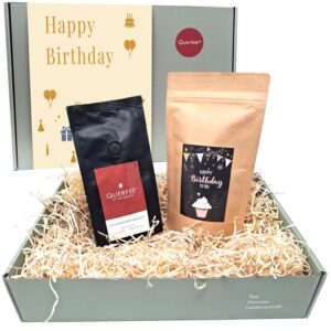 Birthday Gift „Happy Birthday“ with Birthday Tea and Coffee Sidamo – Ready Packed in Birthday Gift Box – Gift Idea Birthday Gift Set