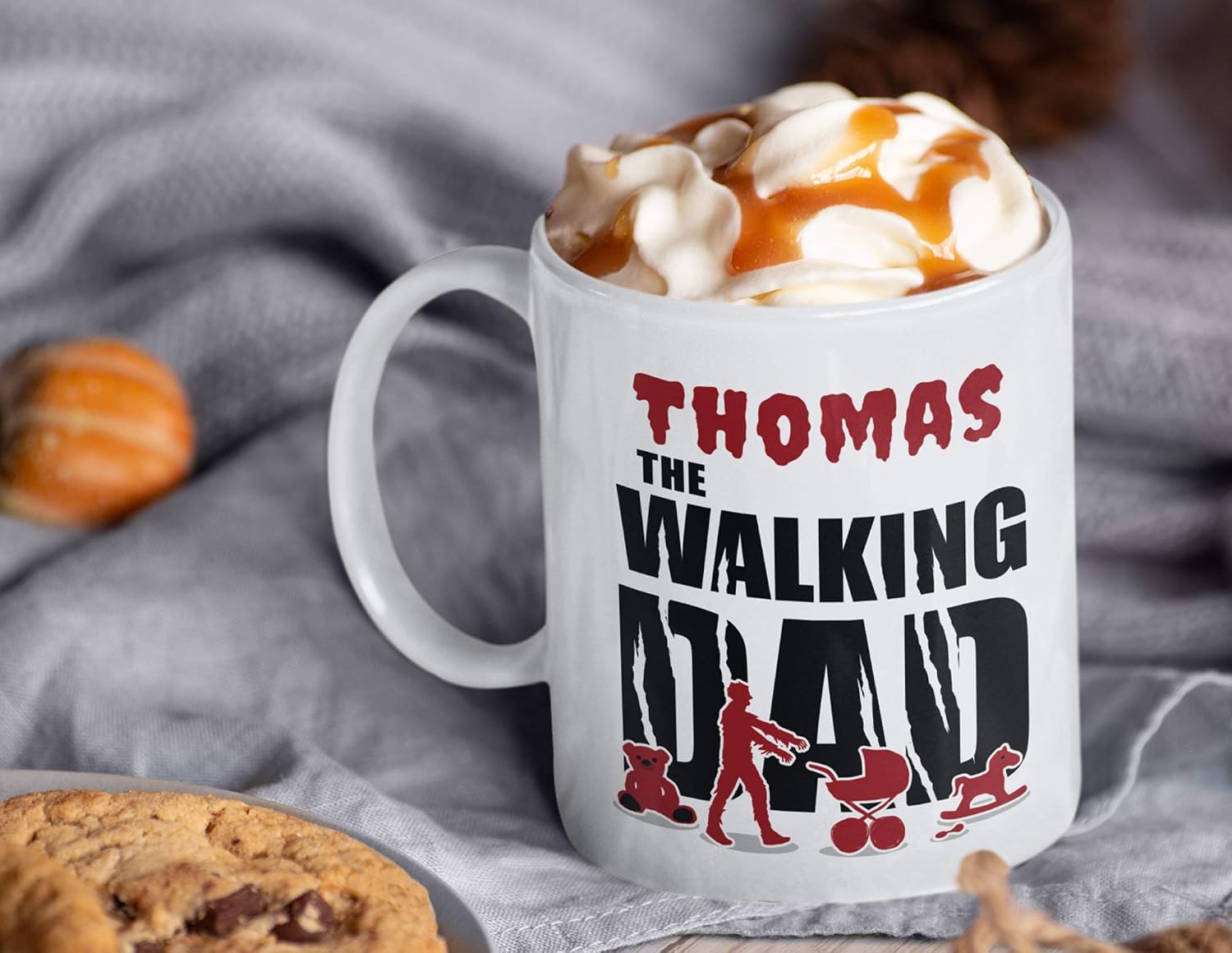 Personalised Dad Gift Idea | Walking Dad | Father Gift Mug for Birth Baby Father's Day Birthday (330 ml) with Desired Name – Bild 5