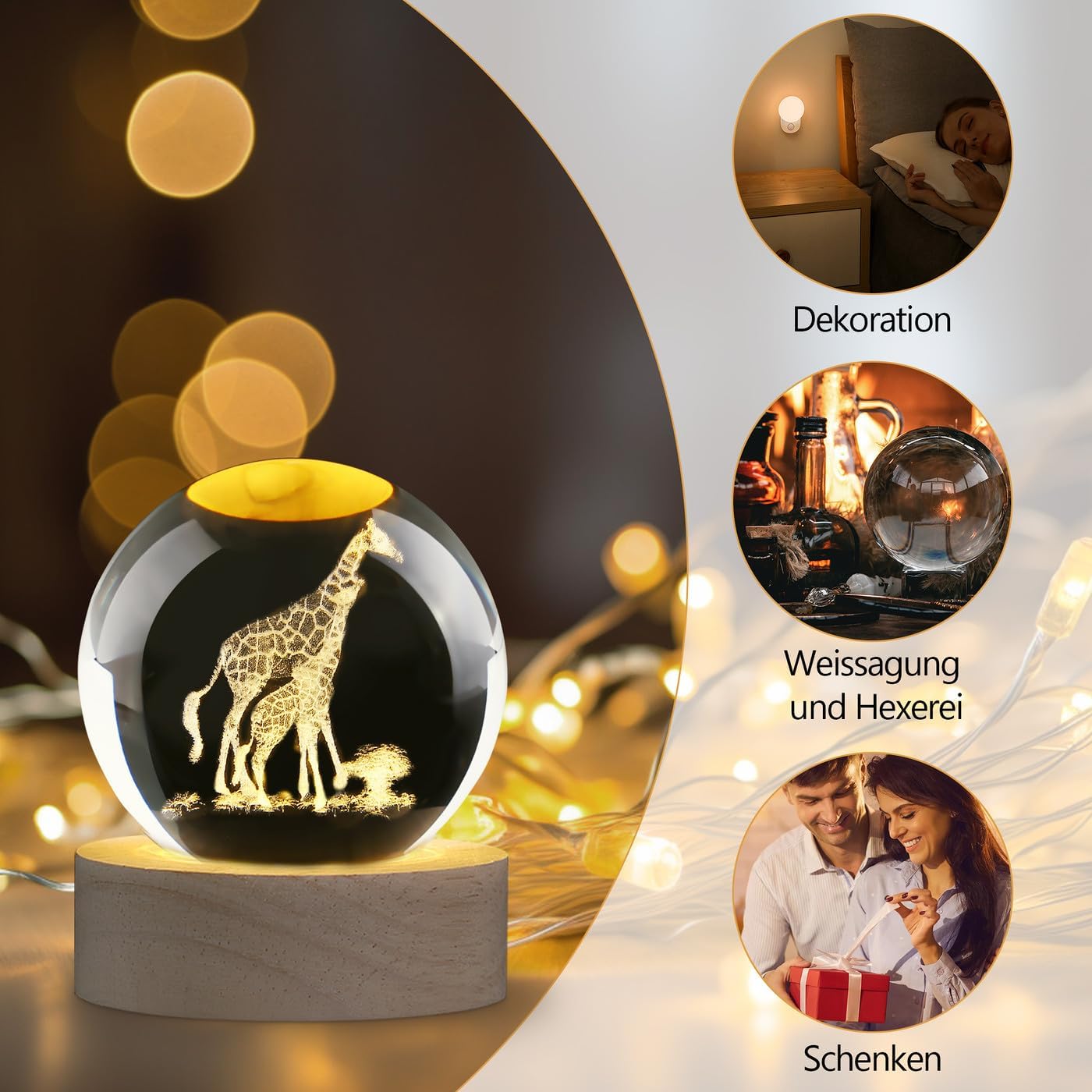 60mm Giraffe Glass Ball Decorative Animal Crystal Ball Giraffe – Bild 4