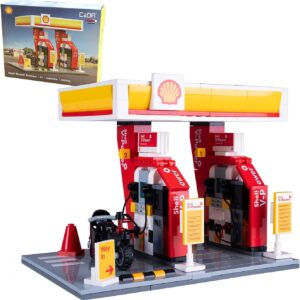 JAMARA 402858 Cada Shell Petrol Station Bricks, for Children Technology Toy from 8 Years, Gift Idea for Kids, Clamping Building Blocks Set, Promotes Fine Motor Skills and Technical Understanding