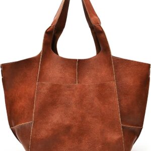 Large Tote Bag for Women Hoboss and Shoulder Bags Soft Leather Vintage Oversized Shopping Bag Lightweight Work Bag Large Capacity Handbags 27" x 15" x 11"