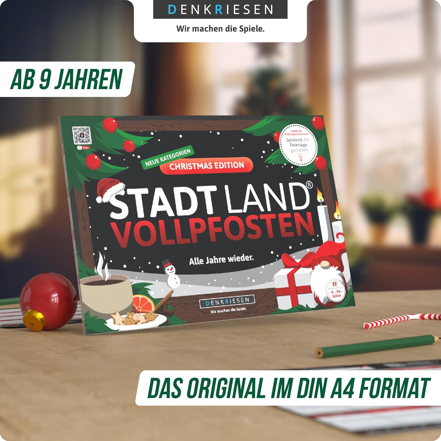 DENKRIESEN Stadt Land Vollpfosten Christmas Edition | DIN A4 Game Pad – Bild 2
