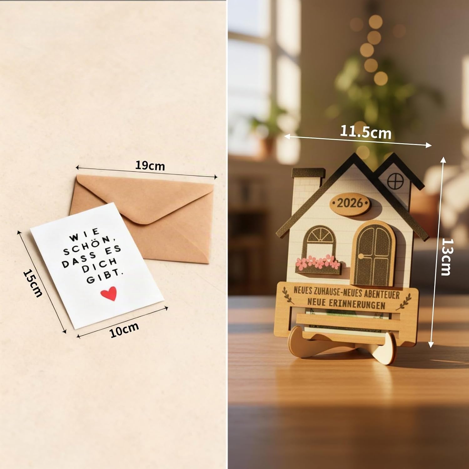 Housewarming Gift House Apartment New Home Money Gift Packaging Housewarming Money Gift Made of Wood for Home House Moving New Apartment – Bild 4