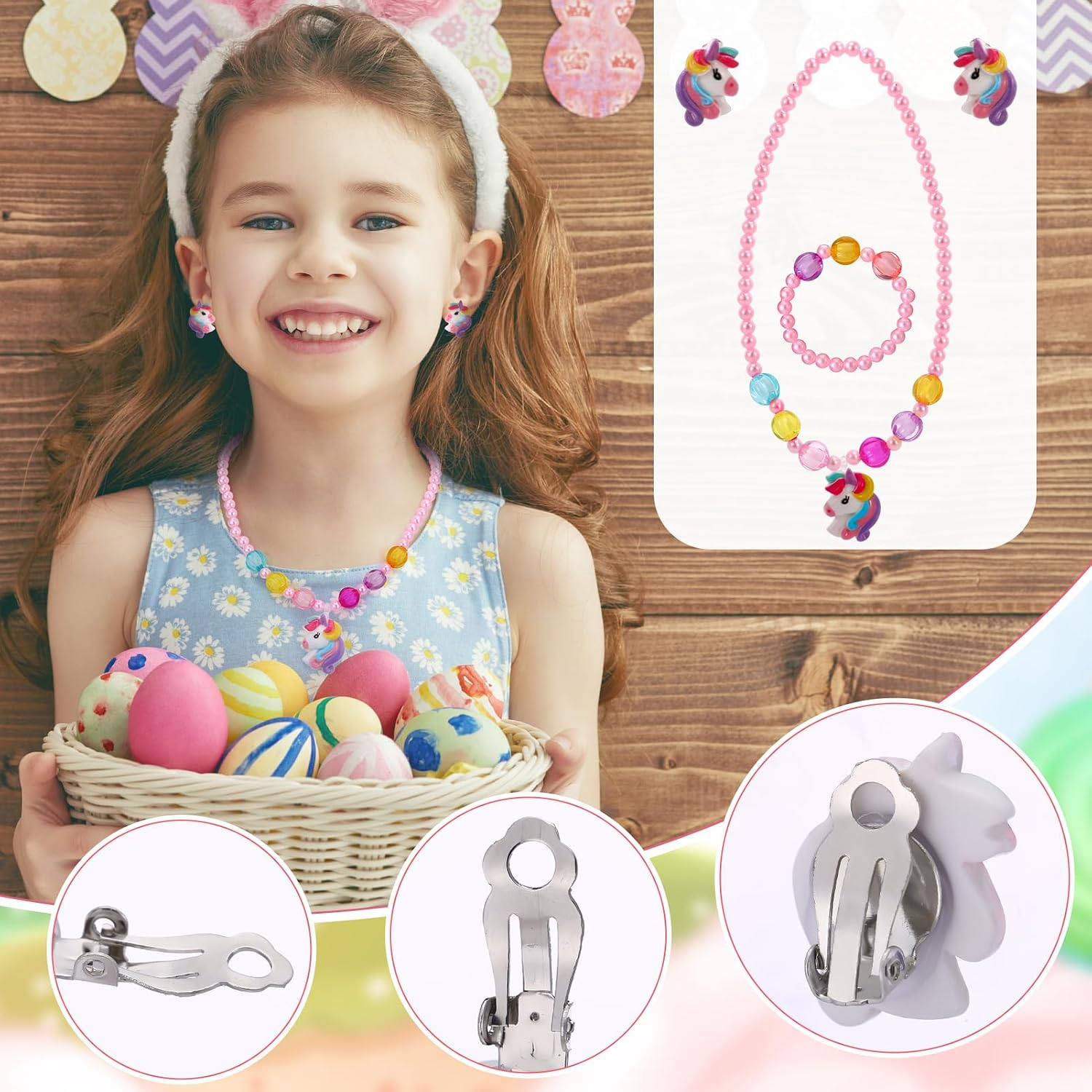 Yamitora Unicorn Handbag and Jewellery Set for Girls - Children's Jewellery Gifts 2-6 Years - Necklace Bracelet Birthday Gift Unicorn Gifts for Girls 2 3 4 5 6 Years – Bild 3