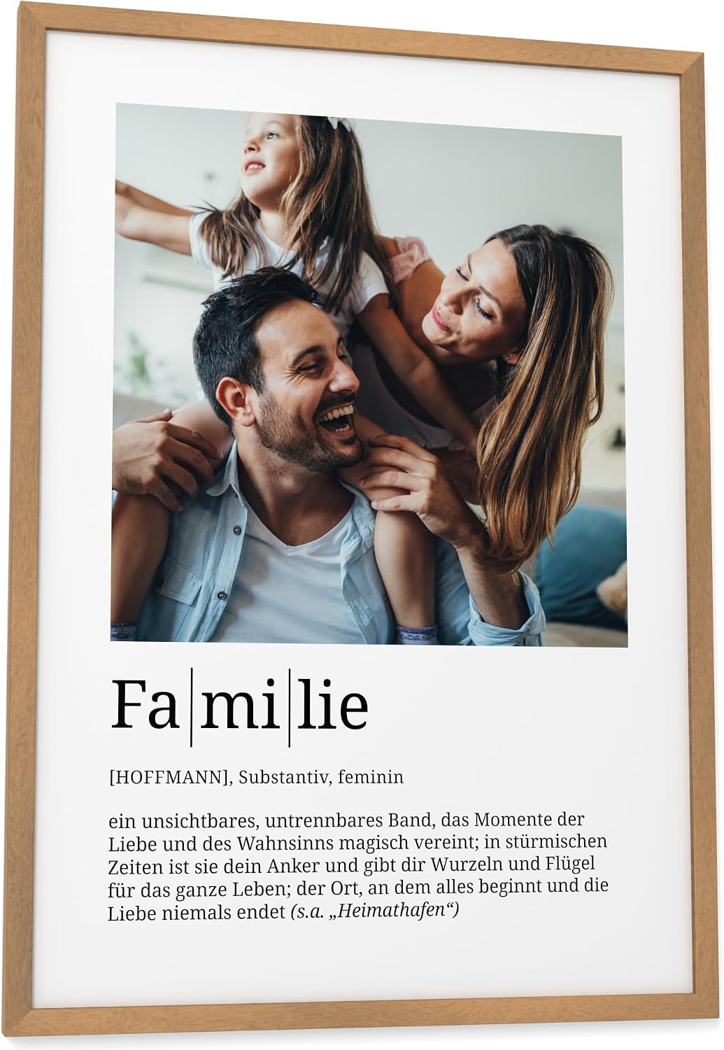 Papierschmiede Personalised Gifts Family, Definition with Photo in DIN A4 (21 x 30 cm) Frame Selectable Ready Framed, Personal Picture as a Gift for Mother's Day, Father's Day, Christmas, Birth – Bild 8