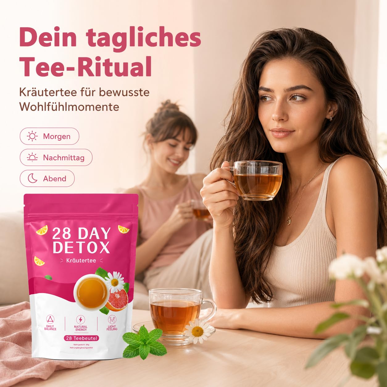Detox Tea for Weight Loss & Liver Function - 28 Days 12 Herbal Blend Herbal Tea with Milk Thistle, Dandelion, Ginger & Green Tea - For Digestion, Metabolism & Wellbeing in Menopause – Bild 5