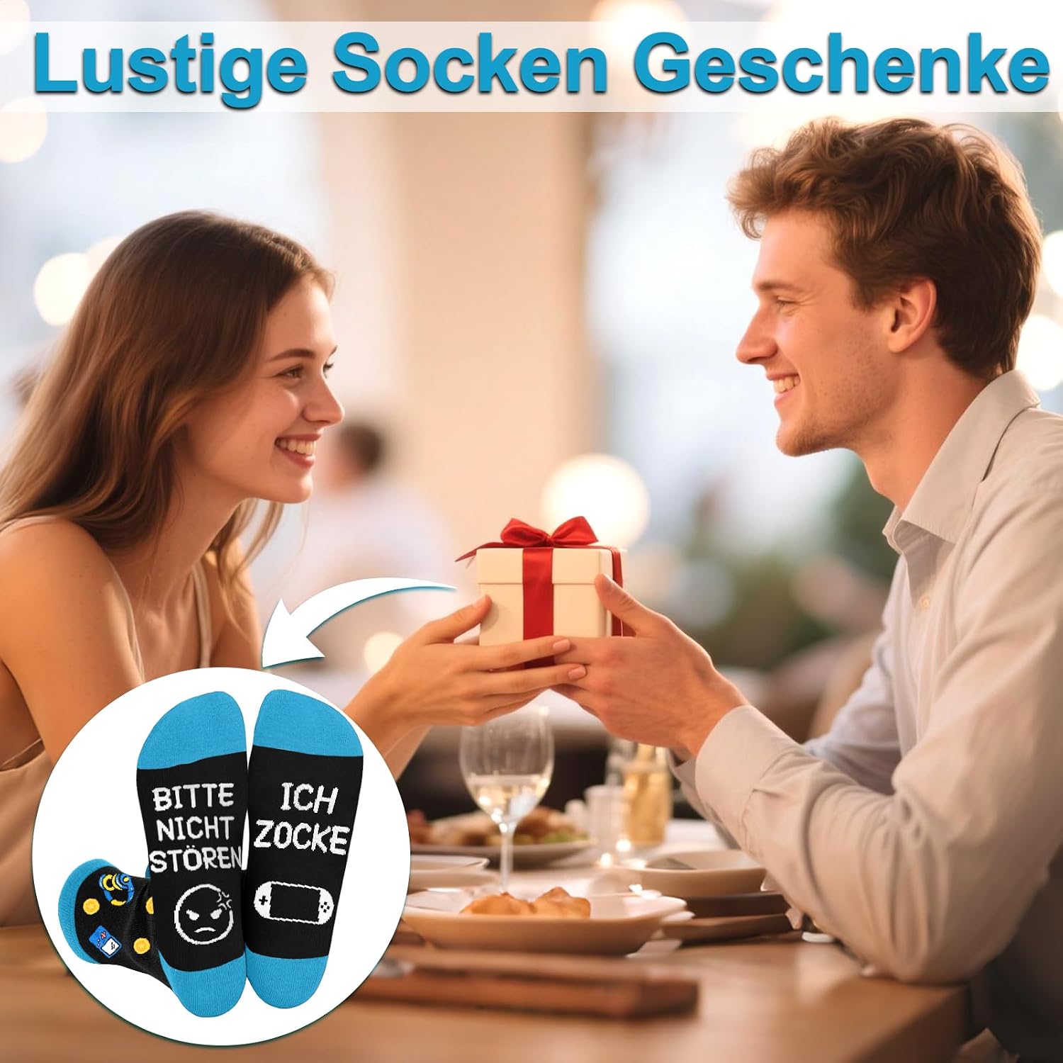 Funny Socks Gambling with Saying "Bitte NICHT STÖREN ICH ZOCKE, Gamer Gift for Boys and Women, Gaming Socks, Funny Gifts for Men, Christmas, Birthday – Bild 7