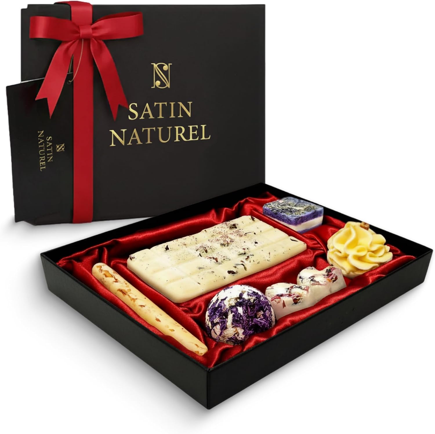 Satin Naturel 7 Luxury Organic Bath Bombs Wellness Gift Set