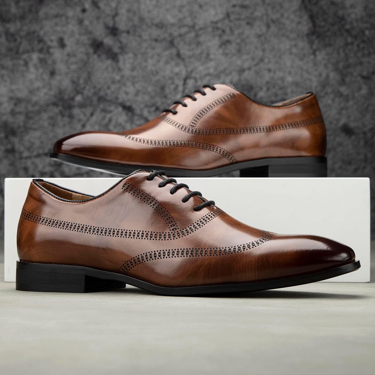 MEIJIANA Oxford Business Leather Shoes for Men Lace Up Formal Shoes Oxfords – Bild 6