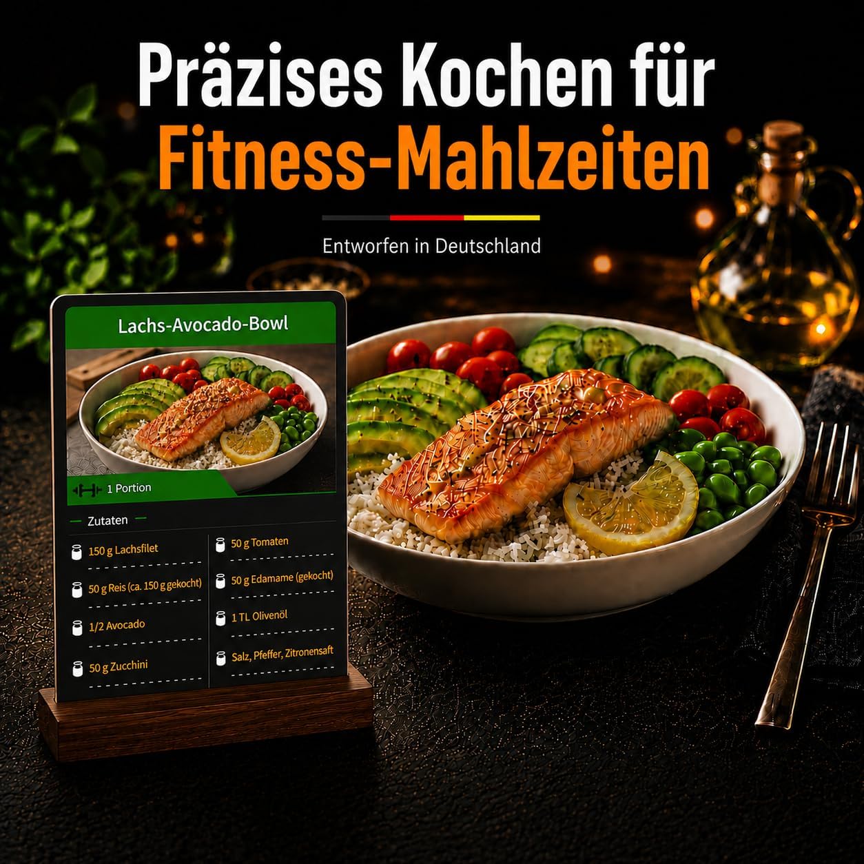 Bolters Fitness Recipe Cards - 30 High Protein Recipes with Macros, Fitness Cards Instead of Cookbook, for Muscle Building & Healthy Eating, Gift for Fitness Fans, in Black Metal Tin – Bild 6