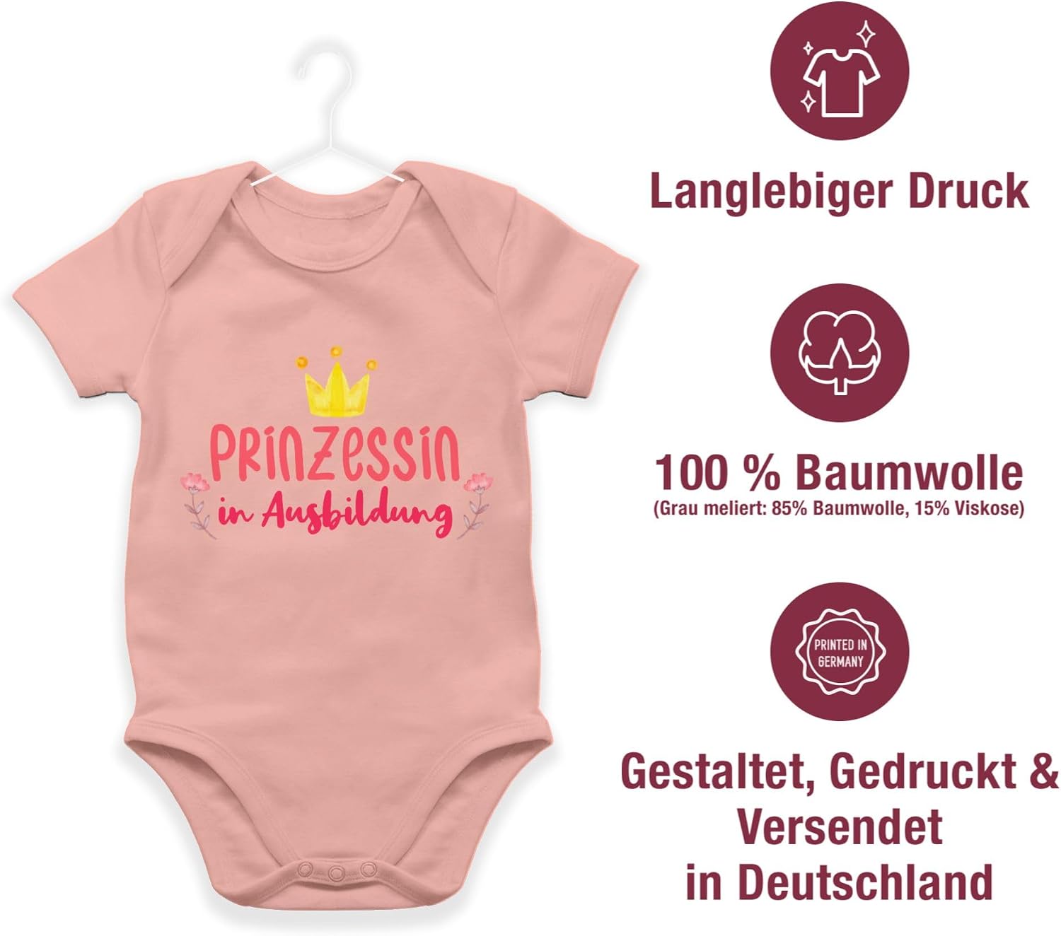 Shirtracer - Baby Body Kurzarm - Sprüche - Prinzessin in Ausbildung – Bild 6