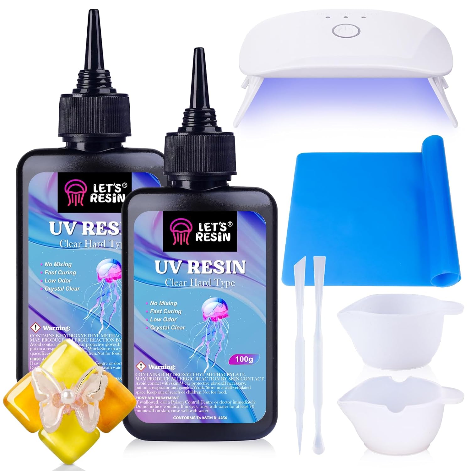 Let's Resin 200 g UV Resin Set with UV Lamp