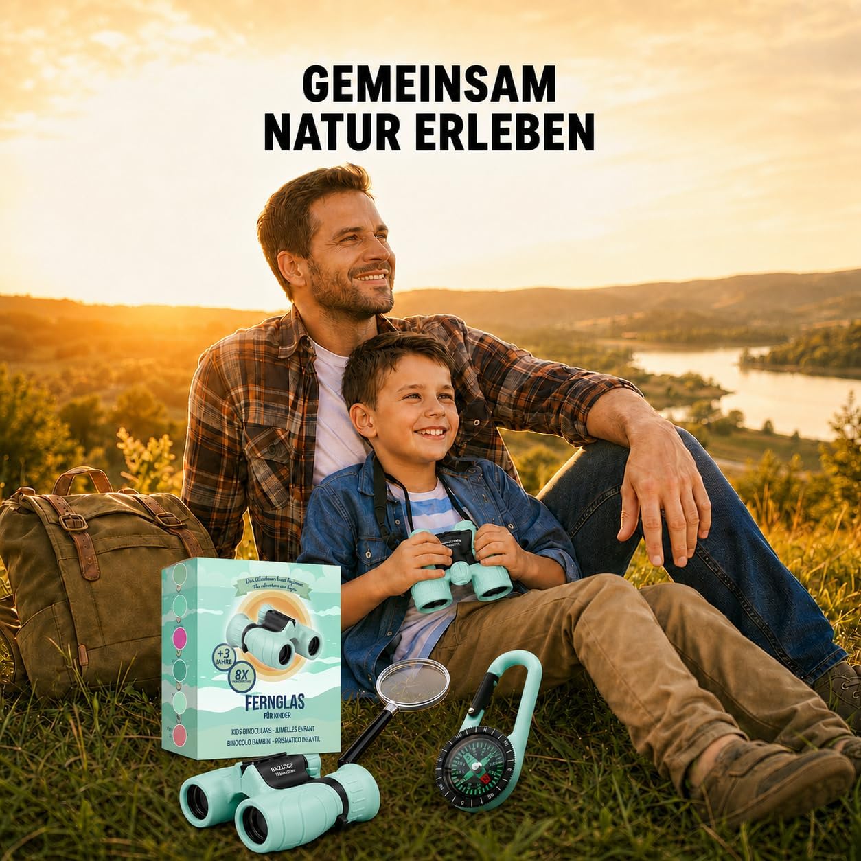 Binoculars for Children - Ideal Gift for Boys and Girls - Strong Magnification 8 x 21 - Comprehensive Set Including Magnifier & Compass - Toy for Children 3-12 Years – Bild 7