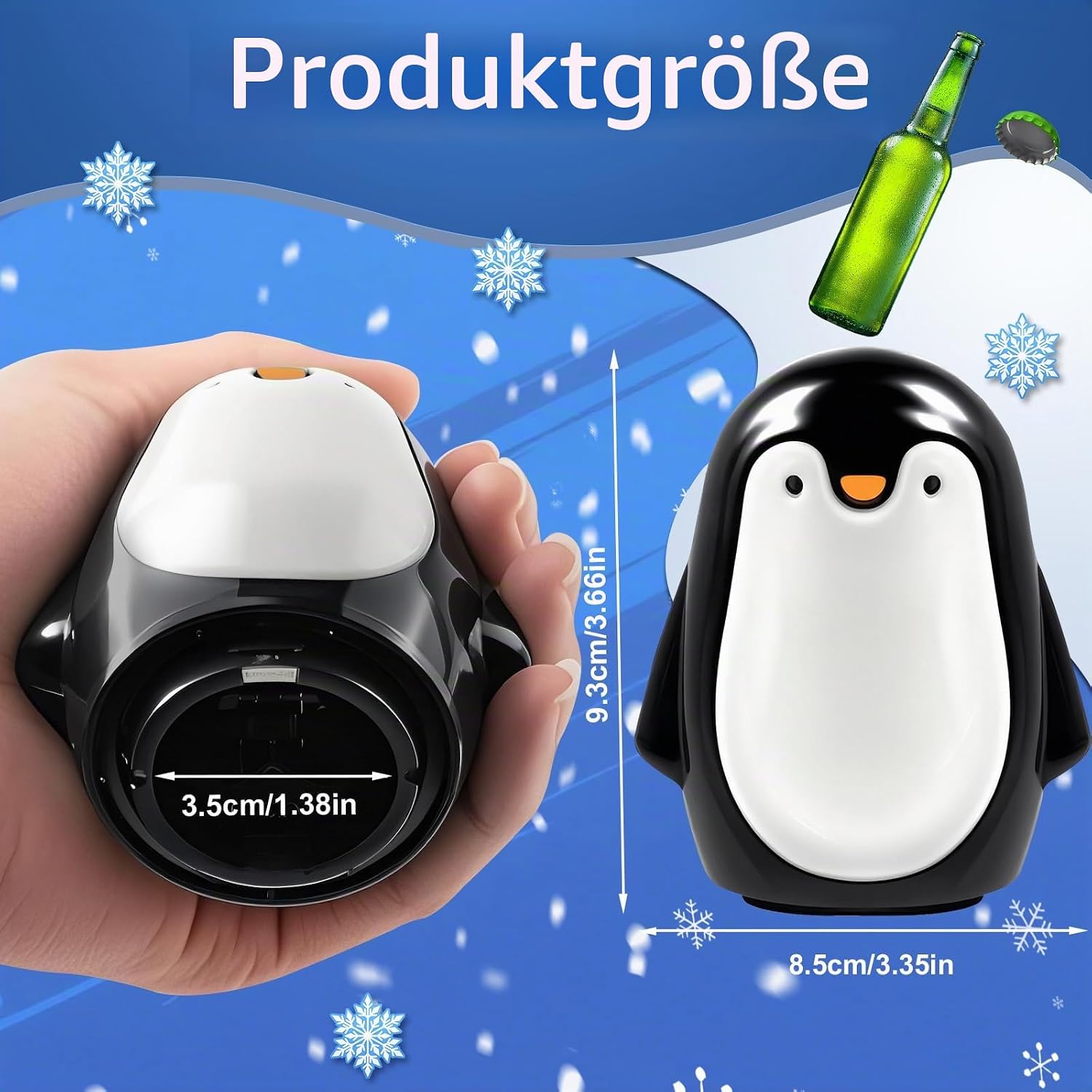 Automatic Bottle Opener Penguin, Father's Day Gift Beer Opener Funny, Bottle Opener Beer Collecting Lid, Personalised Bottle Opener Push and Pull Beer Gifts for Seniors Men – Bild 5
